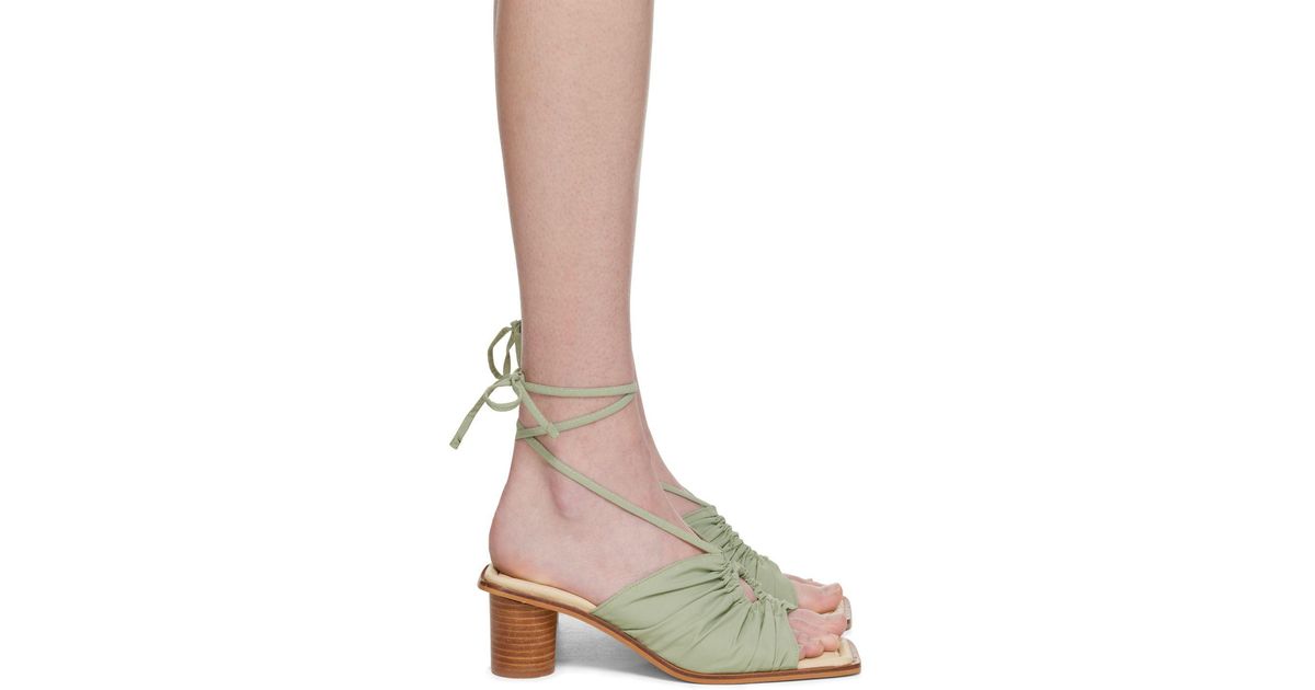 Holzweiler Green goggo Heeled Sandals in Brown | Lyst