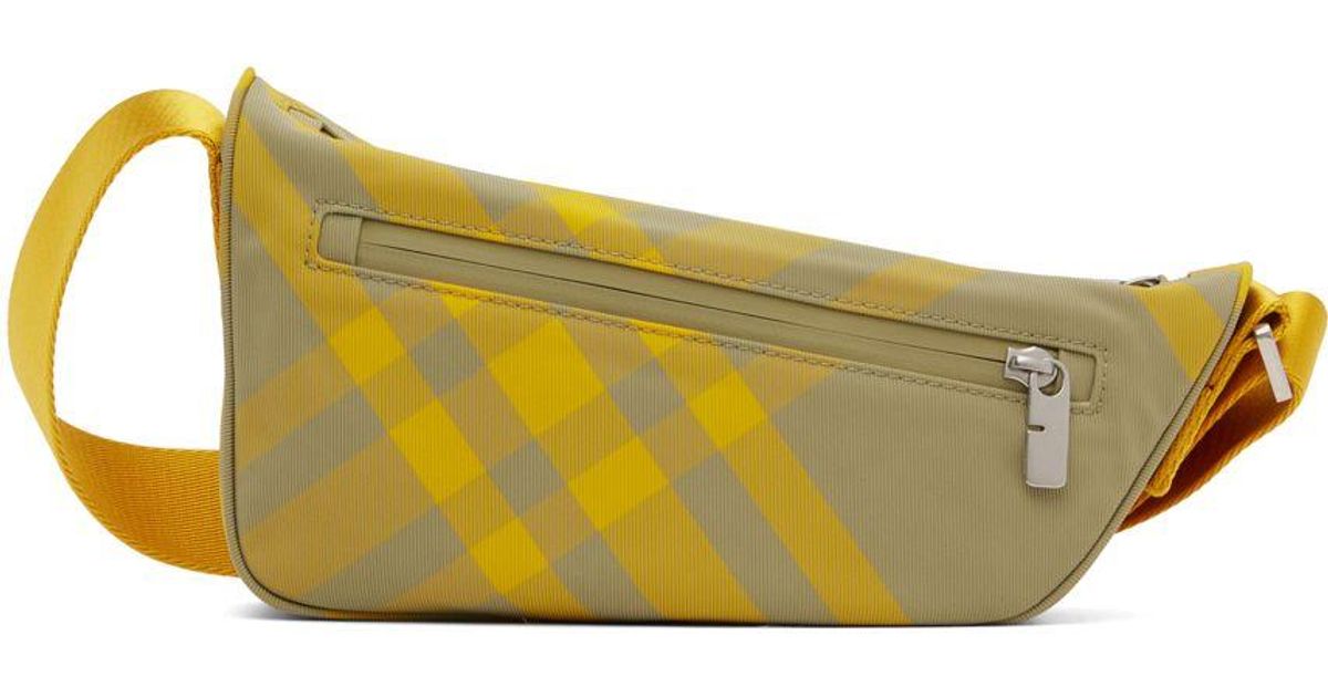 Burberry Yellow & Khaki Shield Crossbody Bag in Black for Men Lyst
