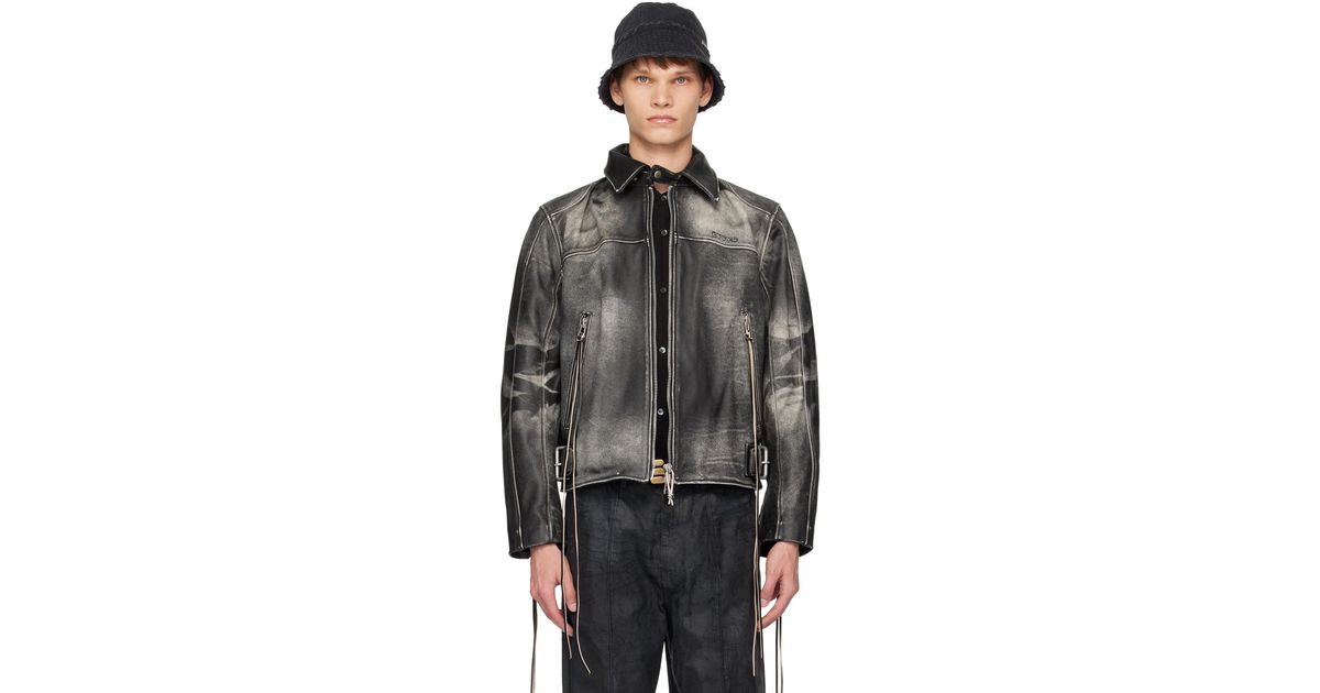 Eytys Ssense Exclusive Flux Leather Jacket in Black for Men