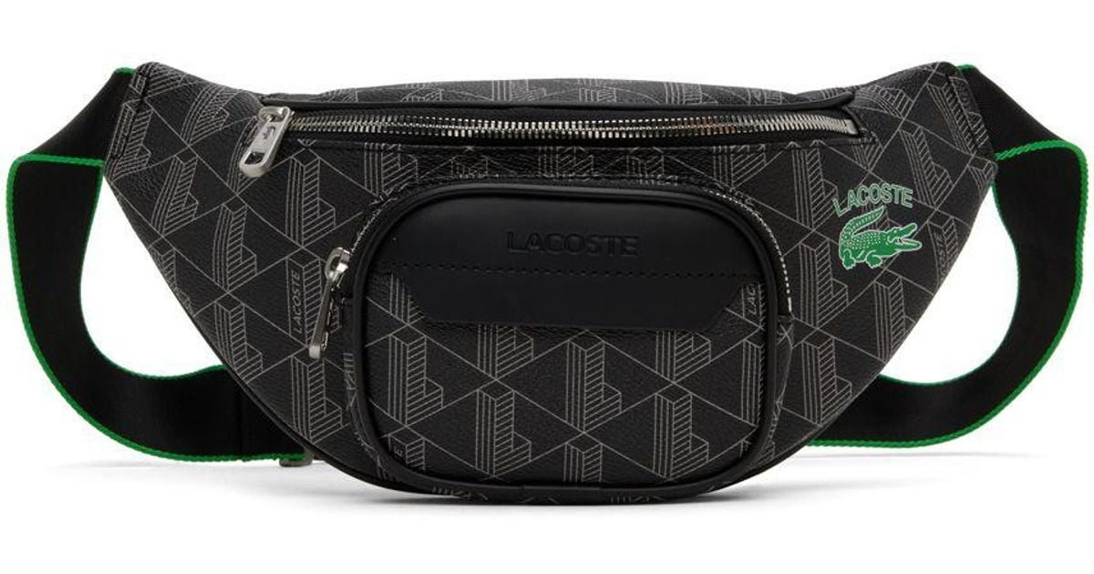 Lacoste Black 'the Blend Monogram Print' Belt Bag for Men