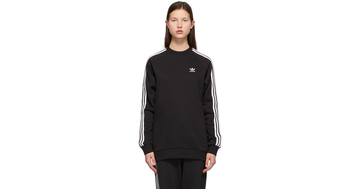 adidas Originals Cotton Adicolor 3-stripes Sweatshirt in Black - Lyst
