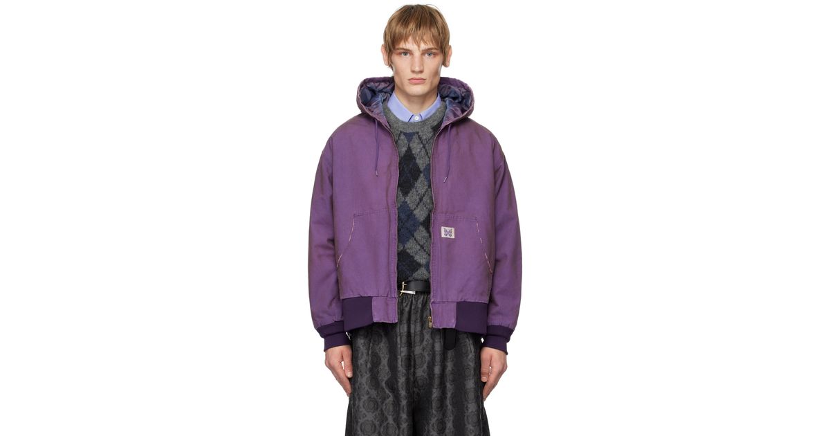 【関税込み】NEEDLES パープル Work ジップフーディ Needles Zipped Work Oxford Jacket Purple | END. (US)