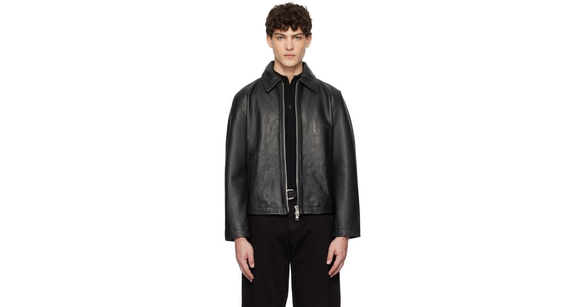 sunflower Short Leather Jacket in Black for Men | Lyst