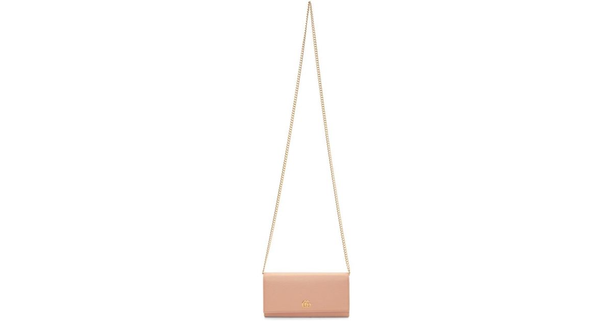 Gucci Leather Pink Petite GG Marmont Chain Bag - Save 3% - Lyst