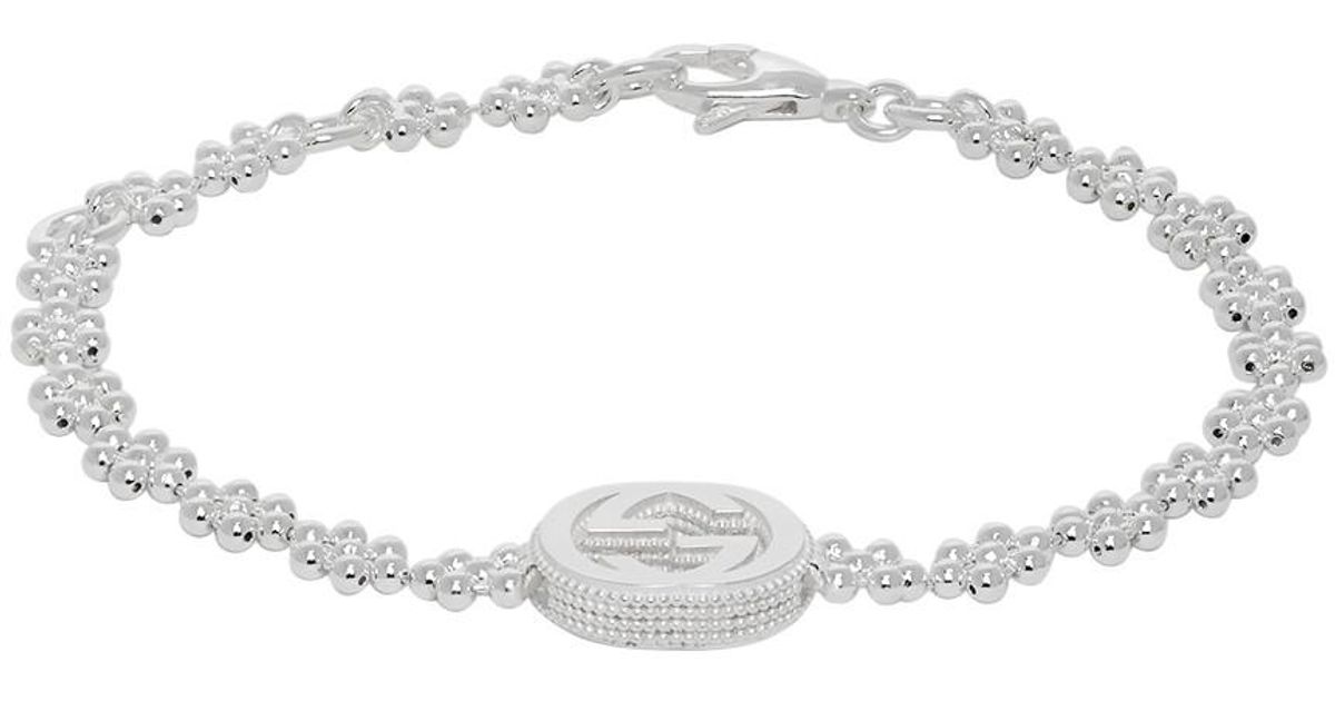 gucci silver interlocking g bracelet