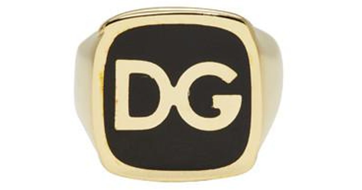 Dolce & Gabbana Gold 'dg' Ring in Metallic for Men | Lyst