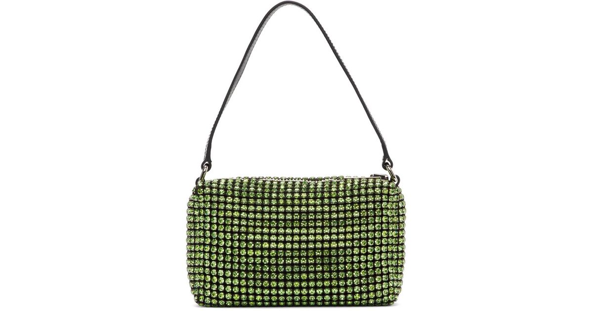 Alexander Wang Green Chain Mesh Rhinestone Pouch | Lyst