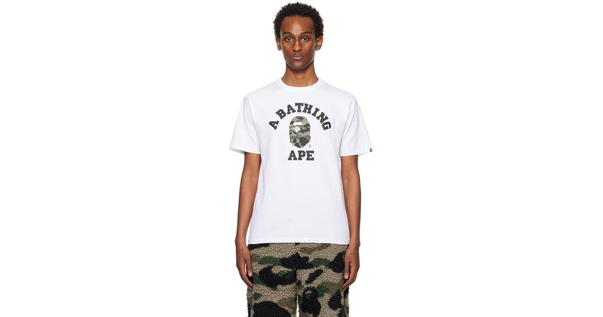 BAPE 1st Camo College T-Shirt Black/Green