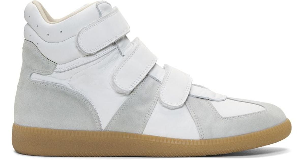 Maison Margiela White Triple Velcro Sneakers for Men Lyst