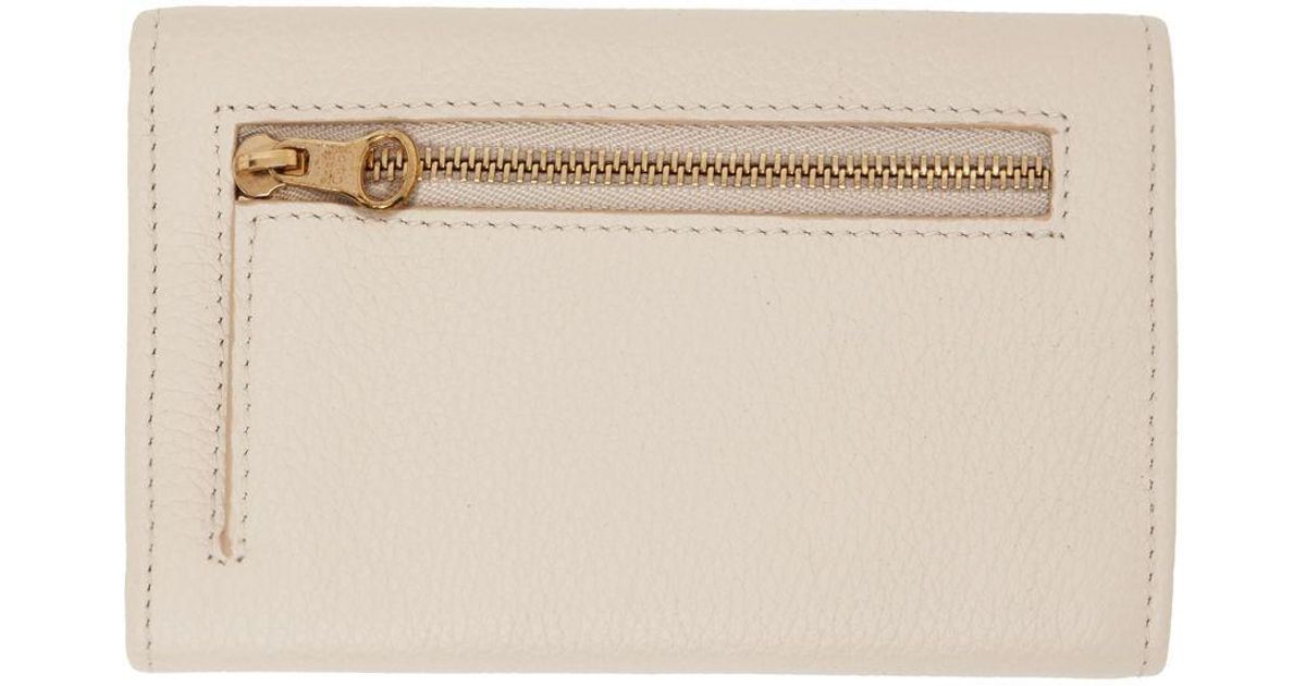See By Chloé Beige Lizzie Compact Wallet in Black | Lyst