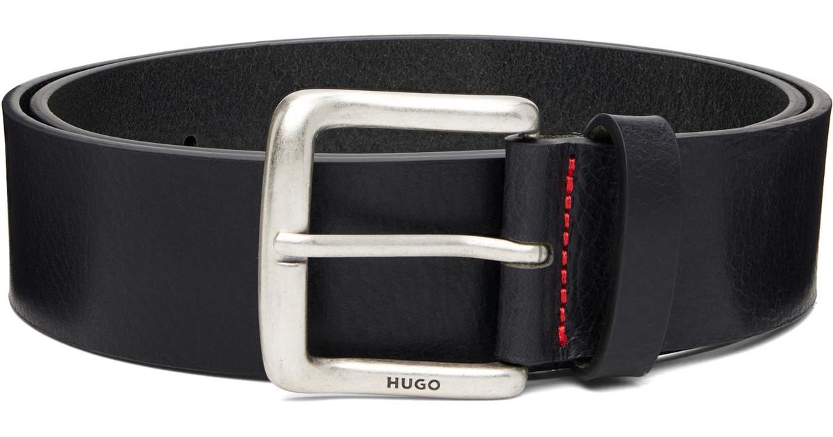 Hugo Pin HUGO Buffalo Leather Pin-Buckle Belt in Black for Men | Lyst UK