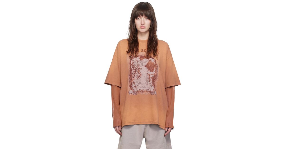 【Acne Studios】オレンジ レイヤード 長袖Tシャツ Acne Studios レイヤード 長袖tシャツ オレンジ | Lyst