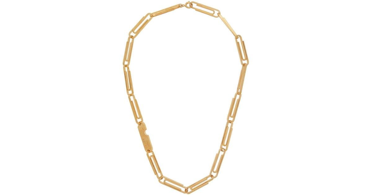 Off-White c/o Virgil Abloh Gold Short Multi Paperclip Necklace in Metallic