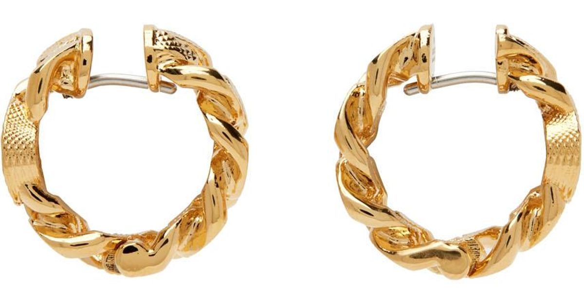 Gucci Gold Interlocking G Hoop Earrings | Lyst Australia