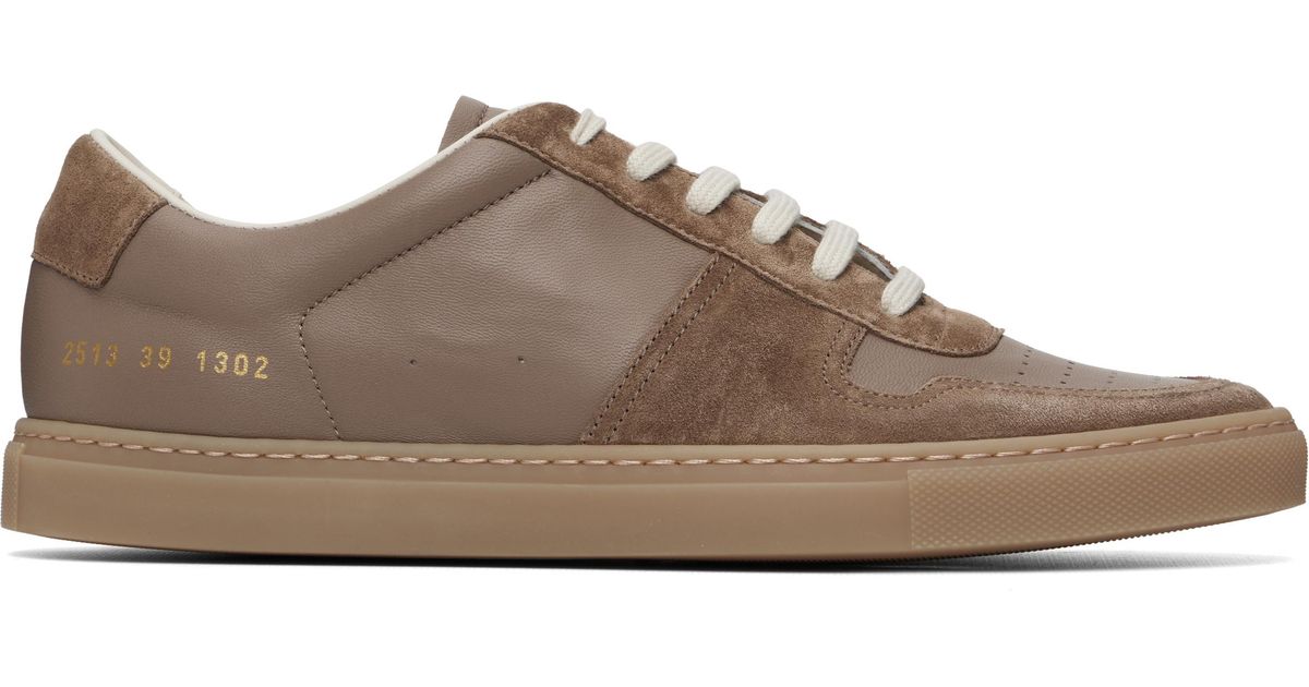 Common Projects Taupe Bball Slim Gum Sole Sneakers in Black for Men ...