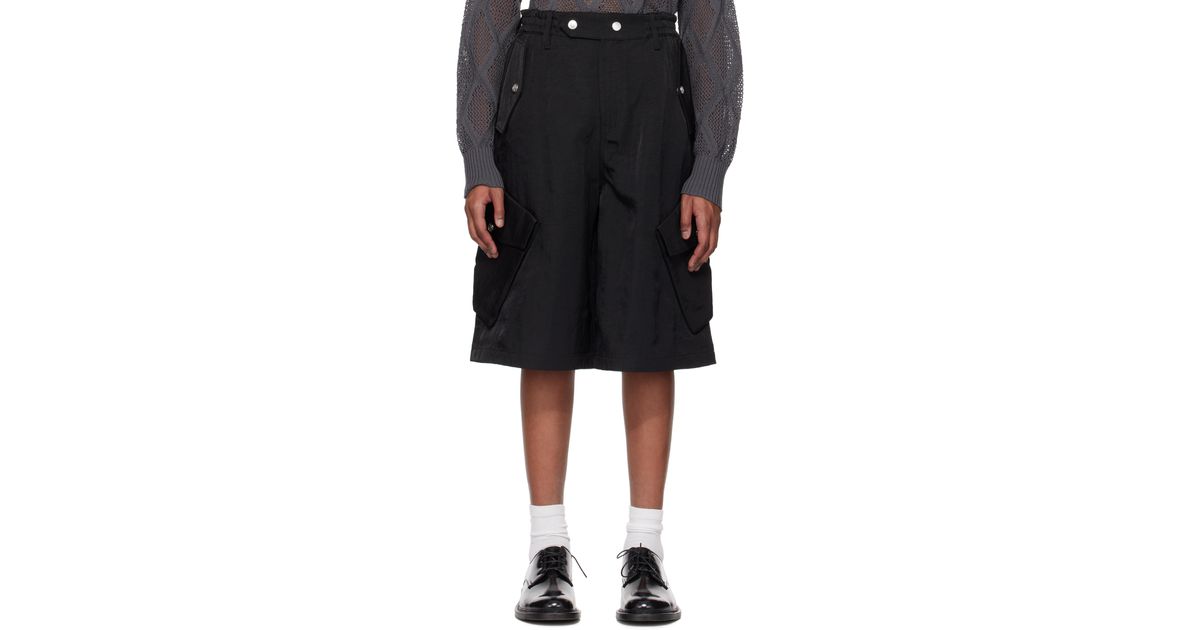 NULLUS 8-Pocket Cargo Shorts in Black for Men | Lyst