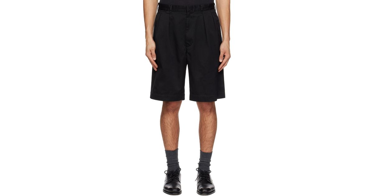 Nanamica Double Pleated Chino Shorts in Black for Men | Lyst