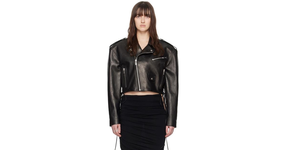 Magda Butrym Cropped Leather Jacket in Black Lyst Australia