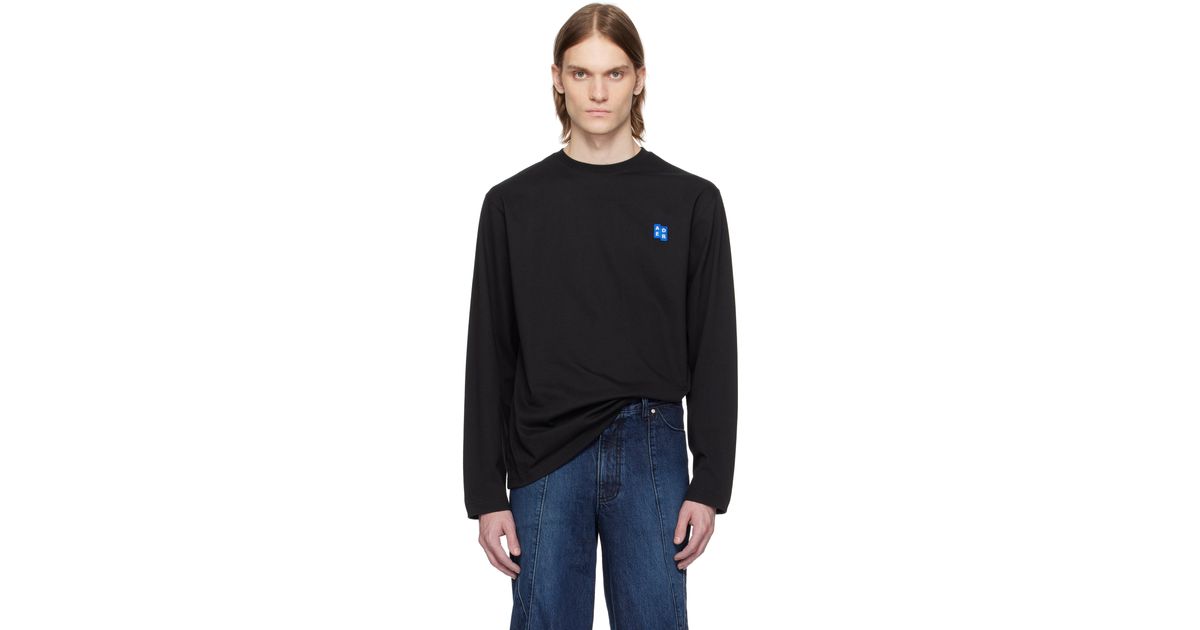 【関税込み】ADER error ブラック Sig; TRS Tag 01 長袖Tシャツ ADER error: ブラック Sig; TRS Tag 01 長袖Tシャツ | SSENSE 日本