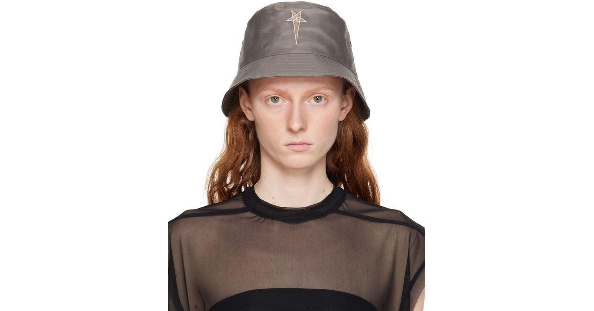 Rick Owens Gray Champion Edition Gilligan Bucket Hat in Brown | Lyst