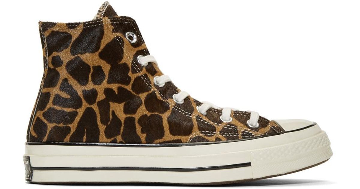 Converse Brown And Beige Giraffe Pony Hair Chuck 70 High Sneakers for Men - Lyst