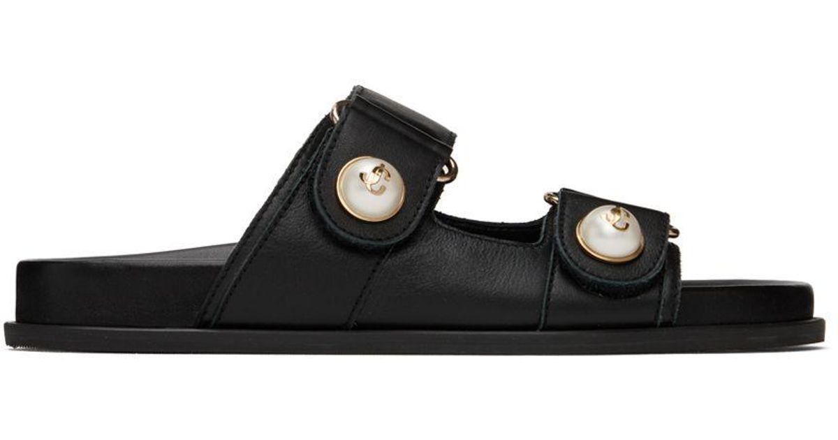 Jimmy Choo Fayence Sandals in Black | Lyst