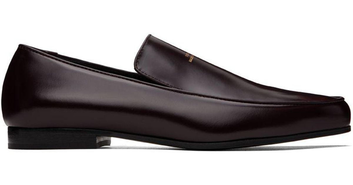 Totême Toteme Burgundy 'the Oval' Loafers in Black | Lyst