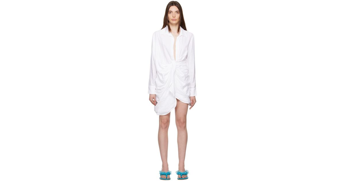 Jacquemus 'la Robe Agui' Cotton Mini Dress in White | Lyst
