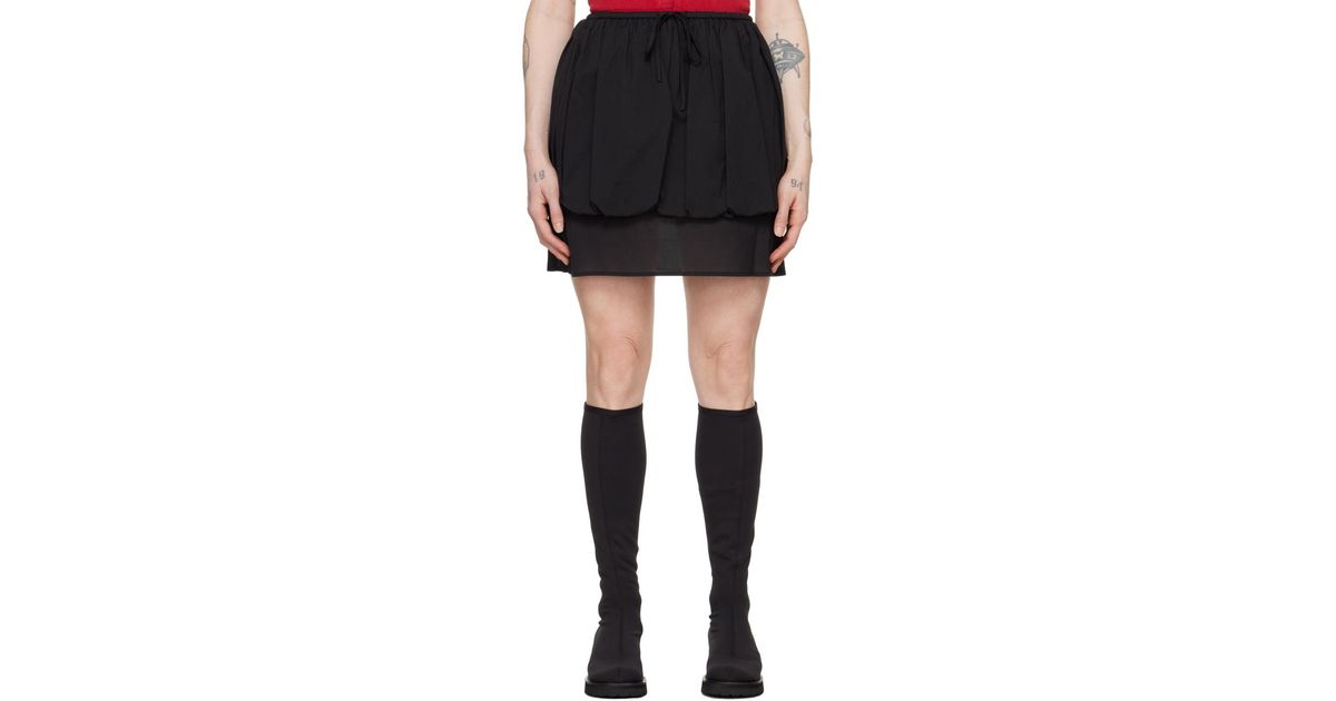 【関税込み】AMOMENTO ブラック シャーリング ミニスカート Amomento ブラック シャーリング ミニスカート ブラック | Lyst