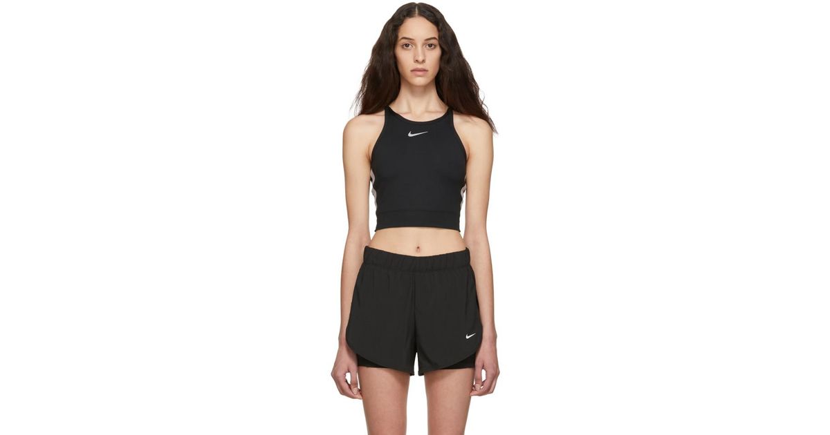 nike black cropped tank top