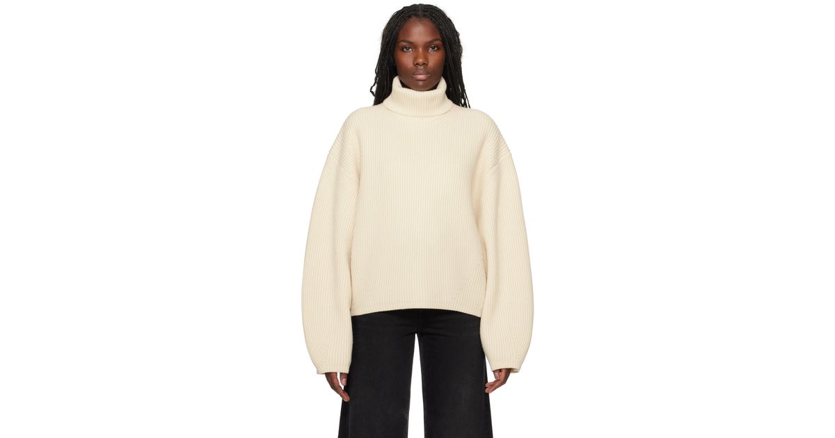 Off white ribbed turtleneck hotsell