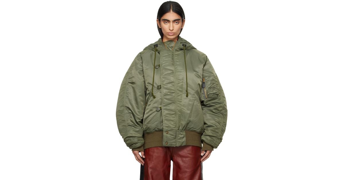 Doublet Insulated Petal Mouth Bomber Jacket in Green | Lyst UK