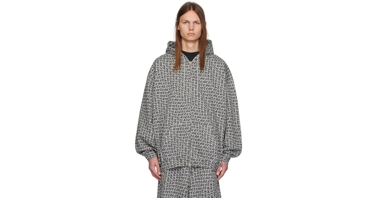 Vetements Gothic Monogram Hoodie in Gray for Men | Lyst