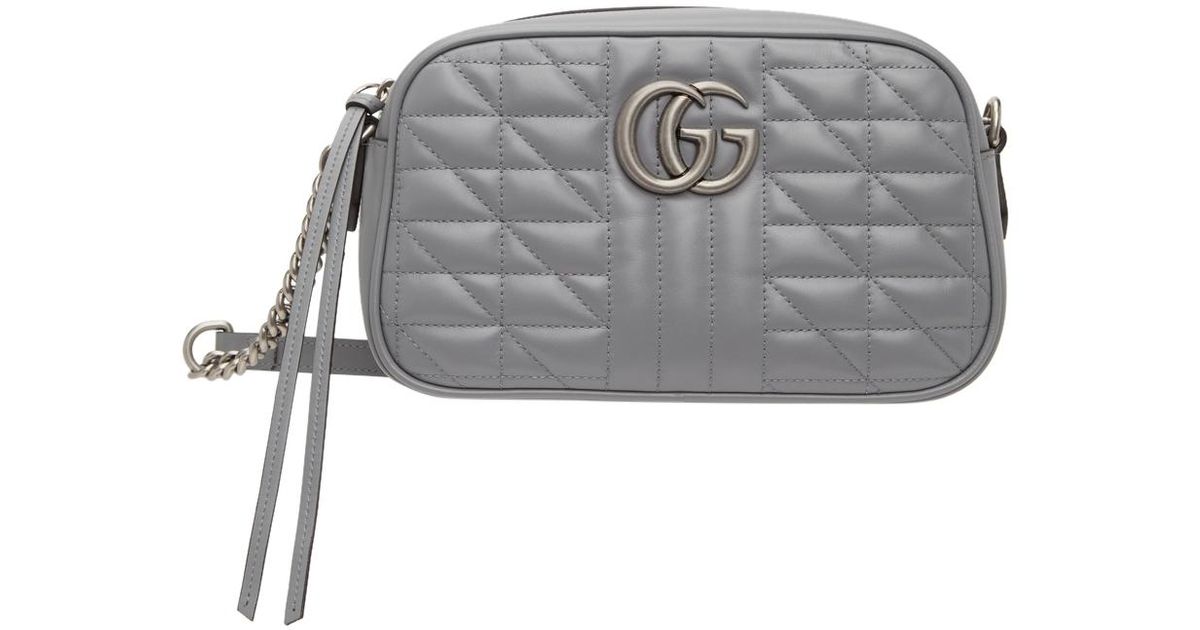 Gucci Grey Small gg Marmont 2.0 Shoulder Bag Lyst