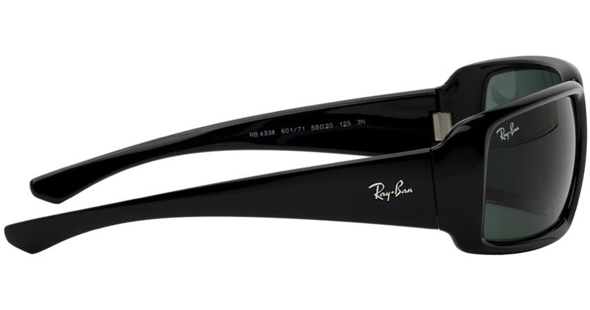 Posterity three Handwriting Ray-Ban Rb4338 Rectangular Sunglasses in Black for Men | Lyst Canada