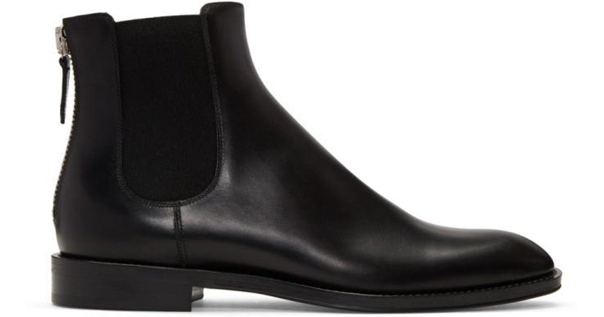 black zip chelsea boots