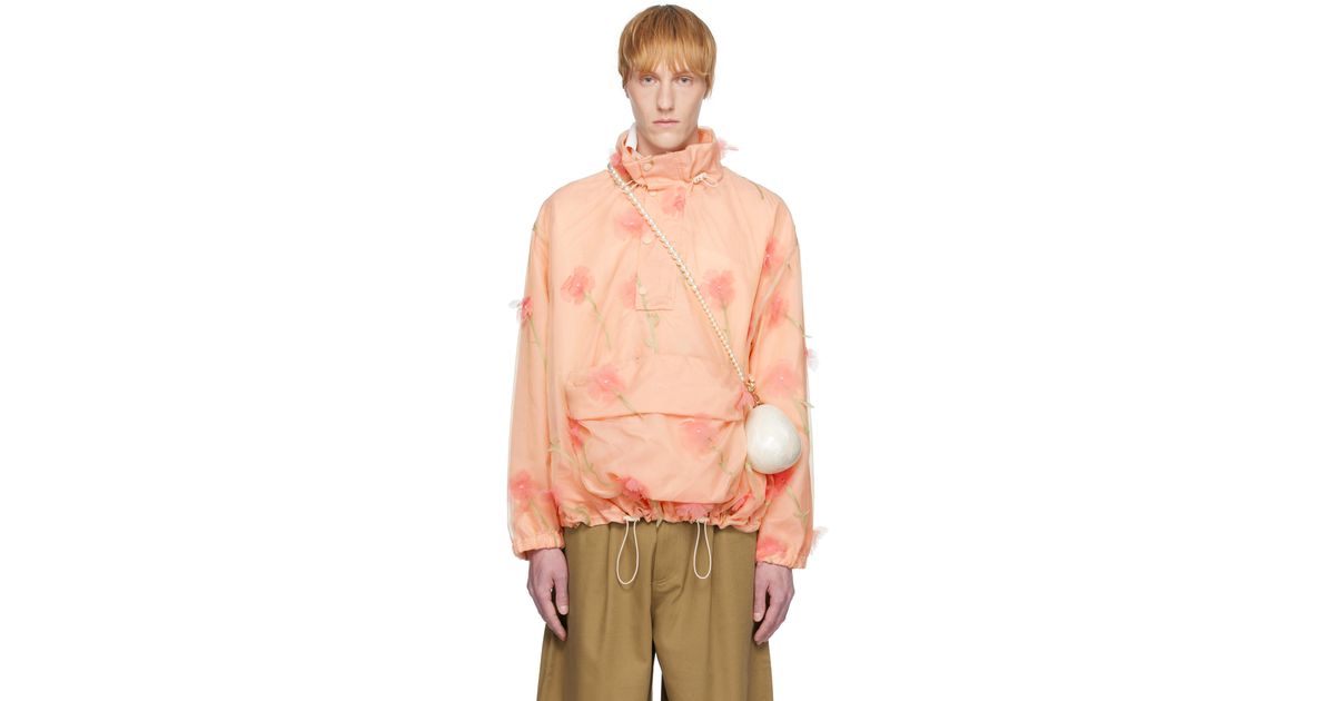 【SIMONE ROCHA】Carnation Cagoule オーガンザ ジャケット Simone Rocha Carnation Organza Cagoule Jacket in Orange for