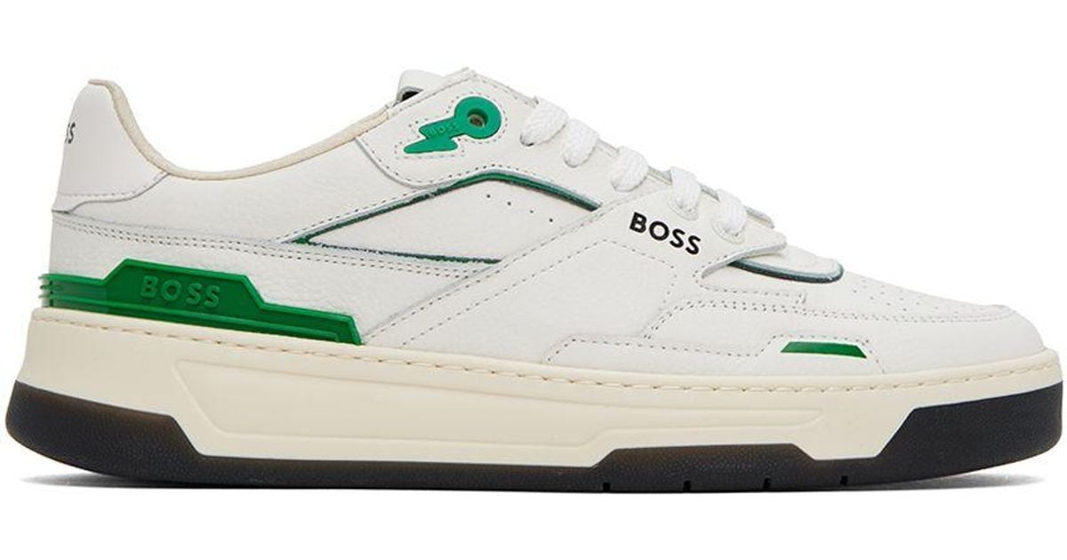 Mange billetpris Express BOSS by HUGO BOSS White & Green Reflective Sneakers in Black for Men | Lyst