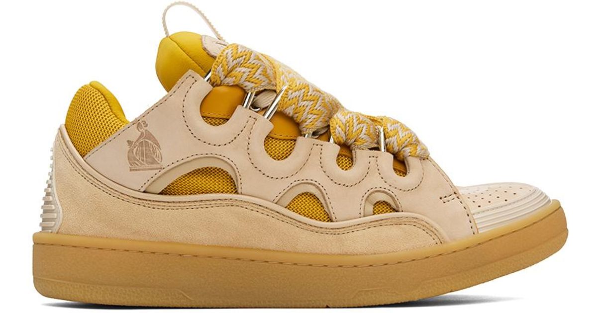 【関税込み】Lanvin SSENSE限定 ベージュ Curb スニーカー ssense-exclusive-beige-curb-