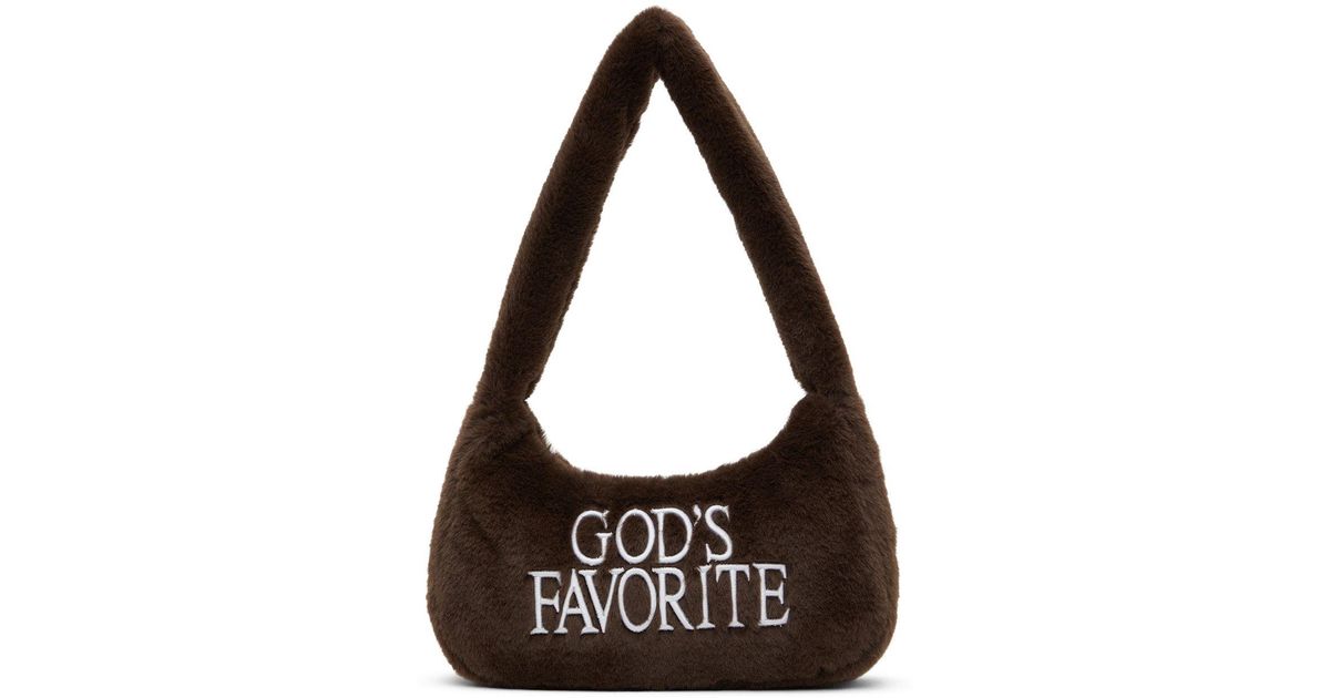 PRAYING 'god's Favorite' Shoulder Bag in Brown | Lyst