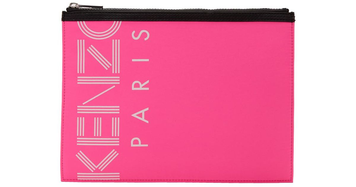 KENZO Synthetic Pink Logo Pouch for Men - Lyst