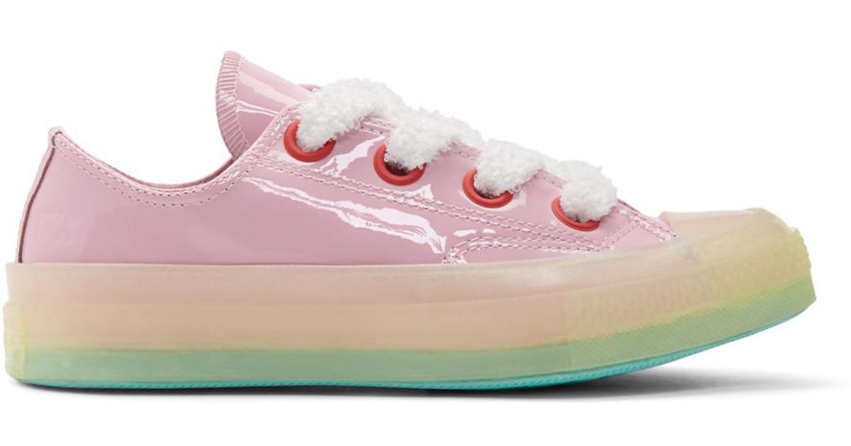 converse cuir vernis