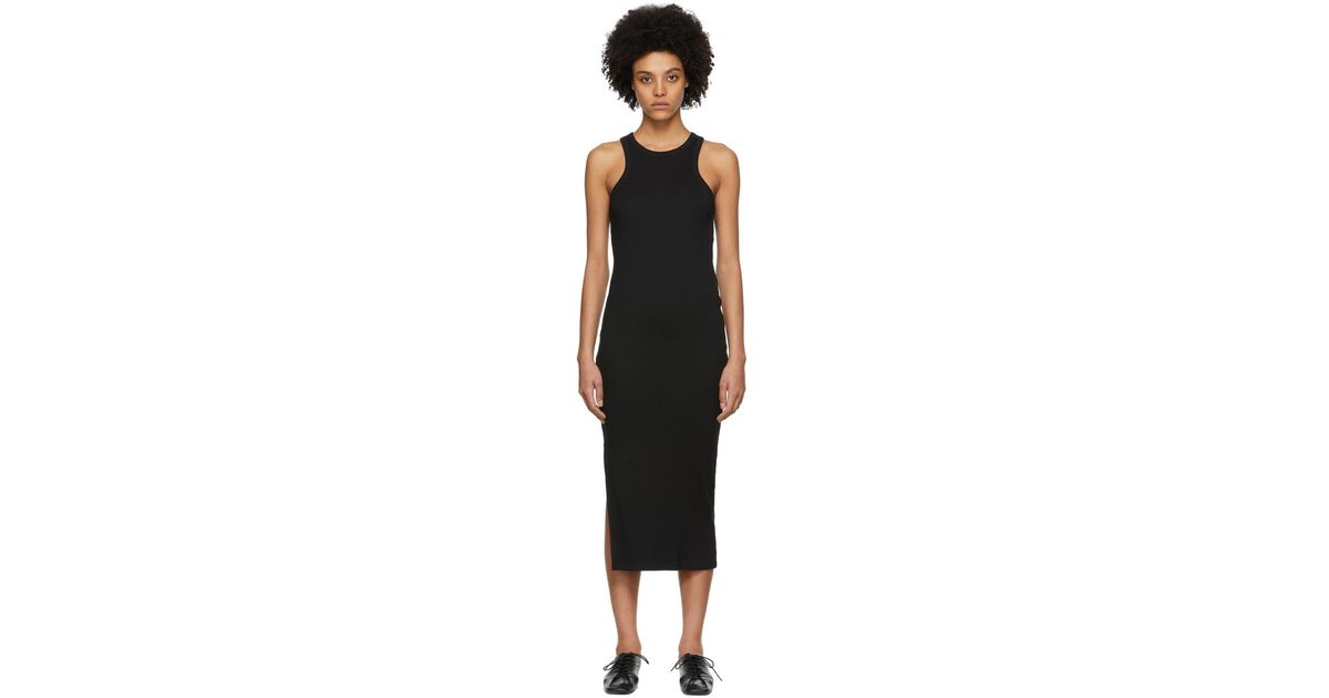 HUGO Cotton Nencia Midlength Dress in Black Lyst