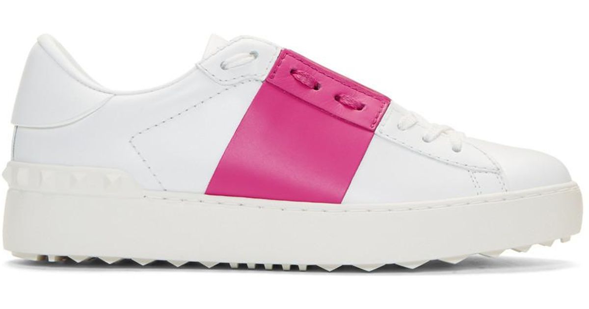 valentino white and pink sneakers