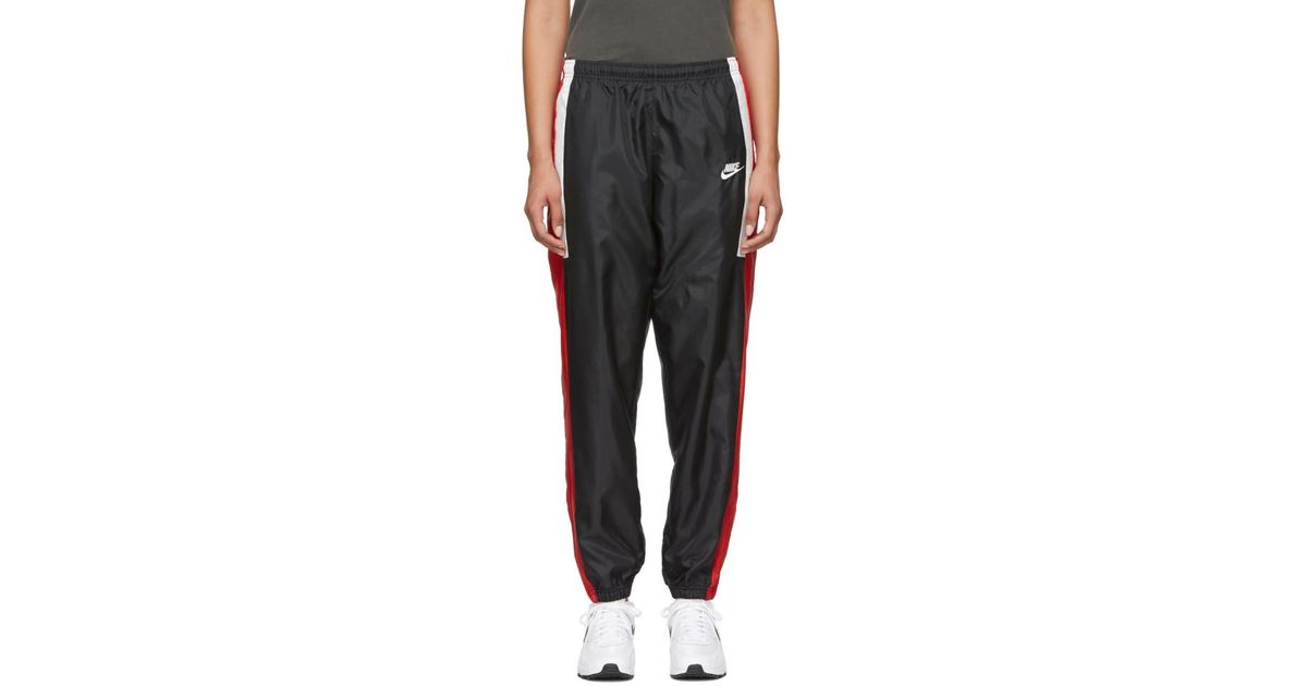 Nike Satin Black And Red Nsw Reissue Track Pants Lyst Australia