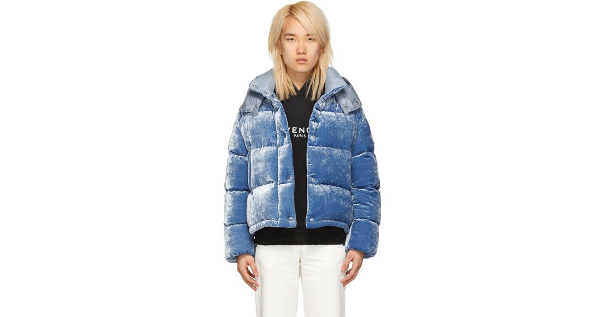 moncler cercis cropped velvet puffer coat