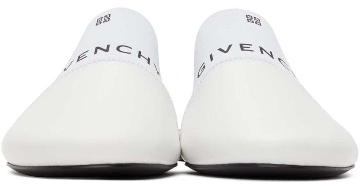 Givenchy Leather Off- Paris Flat Mules in White | Lyst UK