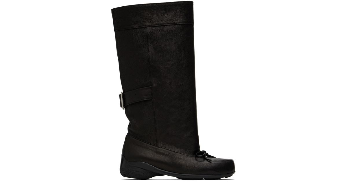OPEN YY Ballet Slouchy Boots in Black | Lyst UK