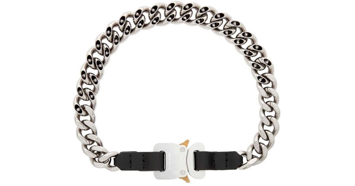 1017 ALYX 9SM Silver Chain & Leather Buckle Necklace - Lyst