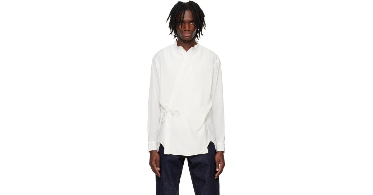 RAINMAKER KYOTO Band Collar Dougi Shirt in Black for Men